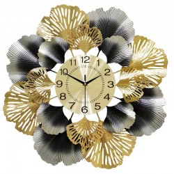 Ginkgo leaf - luxurious wall clock - quartz - 60cmClocks