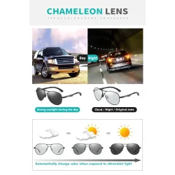 Classic sunglasses - photochromic - polarized - anti-glare - safe for night driving - UV400Sunglasses