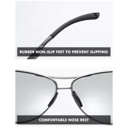 Classic sunglasses - photochromic - polarized - anti-glare - safe for night driving - UV400Sunglasses