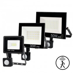 Naświetlacz LED - zewnętrzny reflektor - czujnik ruchu PIR - wodoodporny - 10W - 20W - 30W - 50W - 100WReflektory