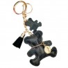 Leather bear keychain - with tasselsKeyrings