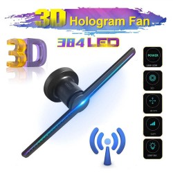 384 LED - wentylator 3D - 2 ramiona - projektor hologramowy - wyświetlacz reklamowy - HiFi - pilotOświetlenie sceniczne i eve...