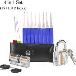 Transparent locksmith set - locks - picks - keysLocksmith