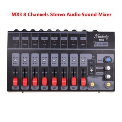 MX8 - przenośny - mikser dźwięku stereo - 8 kanałów - niski poziom szumów - z efektem echaAudio