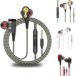 Wired earphones - earpods - high bass - dual drive - with microphone - 3.5mmEar- & Headphones