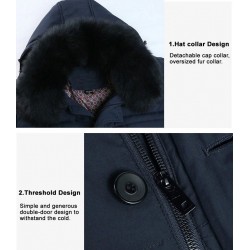 Zimowa gruba kurtka - z odpinanym kapturem i kołnierzemKurtki