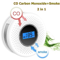 Czujnik dymu / tlenku węgla - z ostrzeżeniem dźwiękowym / wyświetlaczem cyfr - zasilany bateryjnieBezpieczeństwo w domu