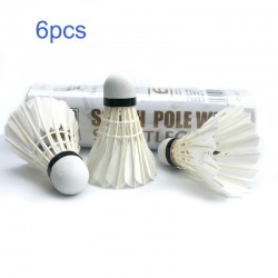 Badminton shuttlecocks - white / black goose feather - 6 - 12 piecesBadminton