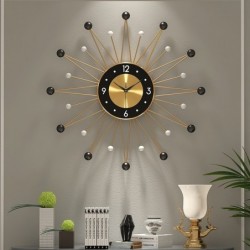 Styl skandynawski - zegar ścienny w kształcie słońca - 56cmZegary