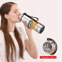 Termos próżniowy - z paskiem / torbą - podwójna ścianka - stal nierdzewna - duża pojemność - 500ml - 750ml - 1000ml - 1500mlB...