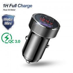 QC 3.0 - dual USB - phone car charger - LED digital display - quick charging
