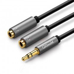 Rozdzielacz słuchawkowy - kabel AUX - jack 3,5 mm - męski do 2 żeński - do PC / MP3Kable