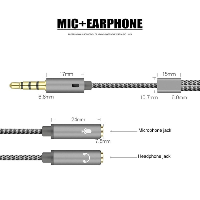 Audio splitter - AUX cable - 1 male to 2 female - 3.5mm jackCables