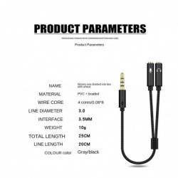 Rozdzielacz audio - kabel AUX - 1 męski do 2 żeńskie - jack 3,5 mmKable