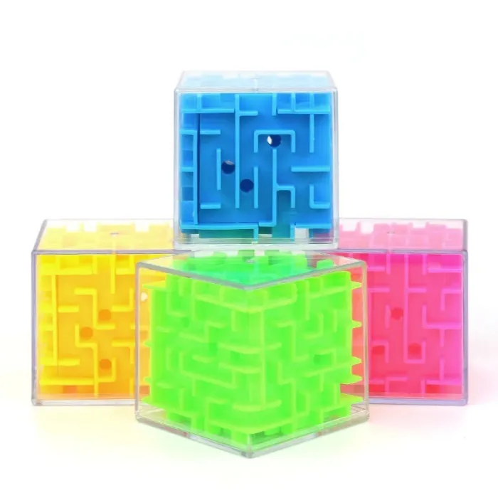 3D labirynt magiczna kostka - przezroczysta - sześciościenna kostka-puzzle - zabawka edukacyjnaEdukacja