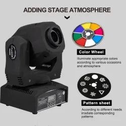 Reflektor LED - światło sceniczne - ruchoma głowa - z wzorami - ze pilotem DMX - 60WOświetlenie sceniczne i eventowe