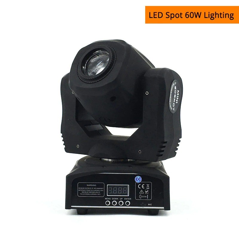 Reflektor LED - światło sceniczne - ruchoma głowa - z wzorami - ze pilotem DMX - 60WOświetlenie sceniczne i eventowe