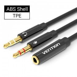 Rozdzielacz słuchawkowy - kabel audio AUX - gniazdo 3,5 mm - żeński do 2 męskieRozgałęźniki