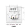 EU plug - power socket with dual USB charging ports - glass panelLighting fittings