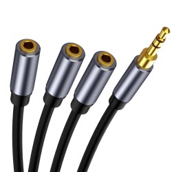 Rozdzielacz audio - Kabel AUX - 3 żeńskie di 1 męski - Jack 3,5 mm - iPhone / Samsung / odtwarzacz MP3Rozgałęźniki