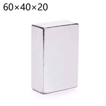 N35 - magnes neodymowy - prostokąt - 60 * 40 * 20mm - 2 sztukiN35