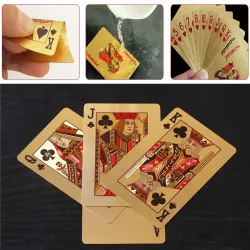 Karty do gry w pokera - czarny / złoty / wzór dolara amerykańskiego - wodoodporne - 54 sztukiPuzzle & gry