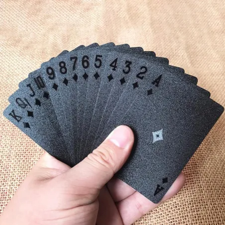 Karty do gry w pokera - czarne / złote / wzór dolara amerykańskiego - wodoodpornePuzzle & gry
