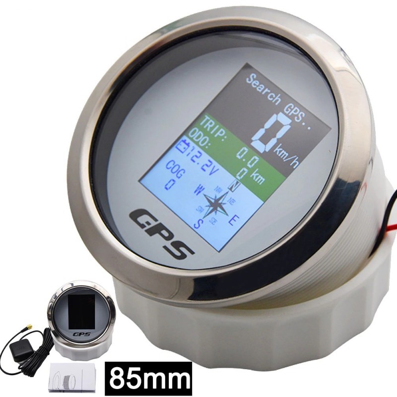 Uniwersalny prędkościomierz - manometr 85mm - wodoszczelny - ekran TFT - z anteną GPS - do łodzi / motocykliNarzędzia