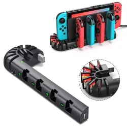 Stacja ładująca Nintendo Switch - 4 porty - z 8 gniazdami do gierSwitch