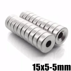 N35 - magnes neodymowy - pierścień z łbem stożkowym - z otworem 5mm - 15 * 5mm - 20 sztukN35