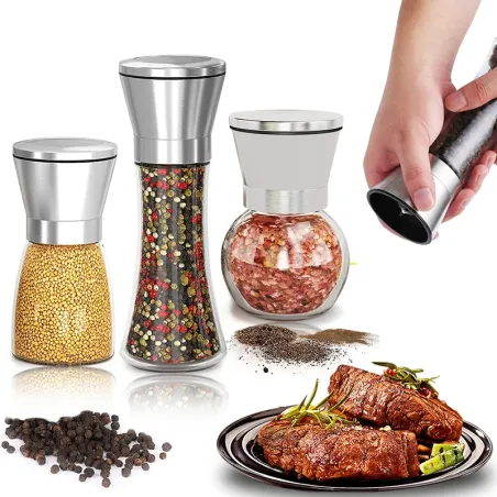 Salt / pepper / herbs grinder - with adjustable coarseness - stainless steelMills - Grinders