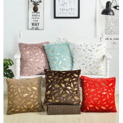 Plush pillowcase cover - with golden leaves - 45 * 45cmCushion covers