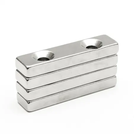 N35 - neodymium magnet - block - with double 5mm holes - 40 * 10 * 5mm - 3 piecesN35