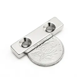 N35 - neodymium magnet - block - with double 5mm holes - 40 * 10 * 5mm - 3 piecesN35