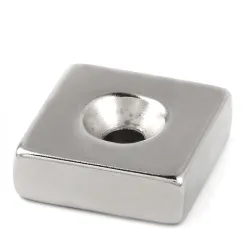 N35 - magnes neodymowy - kwadratowy - z otworem 7mm - 30 * 30 * 10mmN35