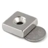 N35 - magnes neodymowy - kwadratowy - z otworem 7mm - 30 * 30 * 10mmN35