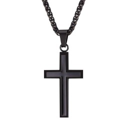 Necklace with cross pendant - stainless steelNecklaces
