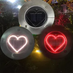 Lampa solarna w kształcie serca - światło ogrodowe - trawnik / ganek / patioOświetlenia słonecznego