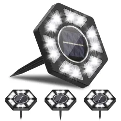 Solarne oświetlenie ogrodowe - lampa gruntowa - wodoodporna - LED - sześciokątna - podjazd / trawnikOświetlenia słonecznego