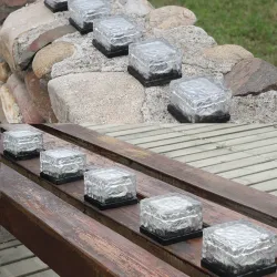 Garden / driveway solar light - brick / glass stone - LEDSolar lighting