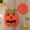 Pumpkin costume - set with sleeveless jumpsuit & hatHats & caps