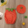Pumpkin costume - set with sleeveless jumpsuit & hatHats & caps