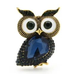 Big eyes owl - crystal broochBrooches