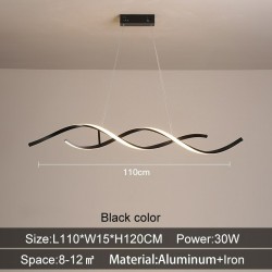 Modern chandelier - ceiling light - LED - dimmable - with remote controller - wavy designCeiling lights