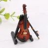 Mini wooden violin - musical instrument - miniature decoration - with stand / caseDecoration