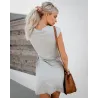 Fashionable mini pregnancy dress - tie-in waist - short sleeve - cottonDresses