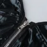 Seksowne skórzane body - z zamkiem - komplet z podwiązką i stringamiBielizna