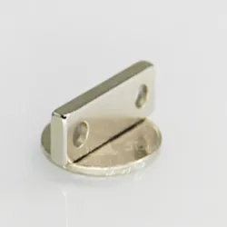 N35 - neodymium magnet - rectangular - with double 4mm holes - 30 * 10 * 3mmN35