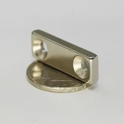 N35 - neodymium magnet - rectangular - with double 4mm holes - 30 * 10 * 3mmN35