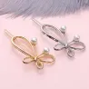 Bow-knot butterfly - metal hair clip - with pearlsHair clips